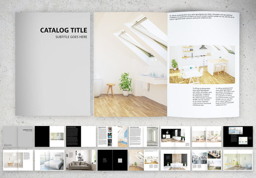 Minimal Catalog Layout with Black Accents