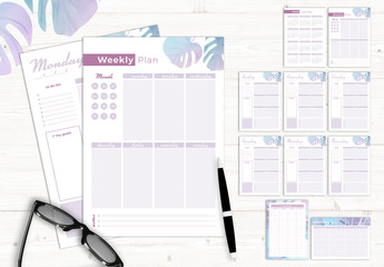 Pastel Style Planner Layout - Powered by Adobe