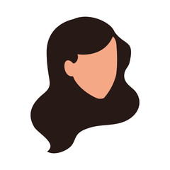 avatar woman with long hair icon, colorful design