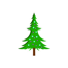 simple decorative christmas tree isolated on the white background. eps 10 vector. green color.