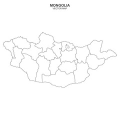 vector map of Mongolia on white background