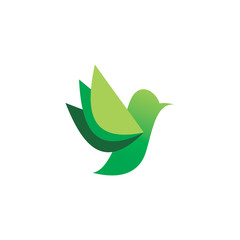 nature bird leaf logo design