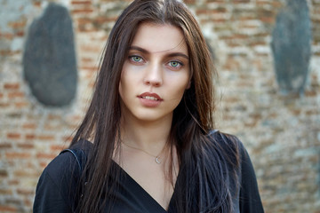 Beautiful girl face close up portrait