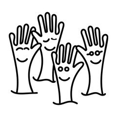 Fototapeta premium Hands Up Drawing 