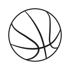 Black icon of basketball ball element for sport design, stock vector illustration