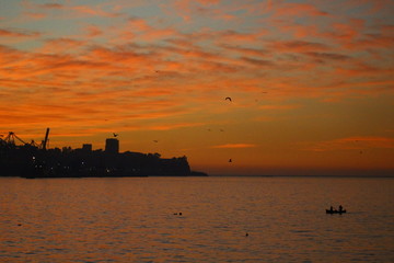 Fototapeta premium sunset at the sea