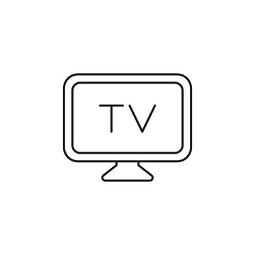 tv - minimal line web icon. simple vector illustration. concept for infographic, website or app.