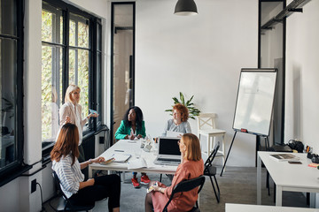 Businesswomen having a meeting in office