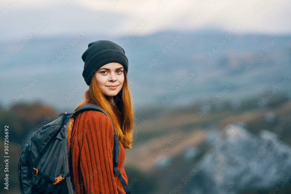 Wall mural portrait of young woman