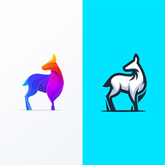 colorful deer logo icon set