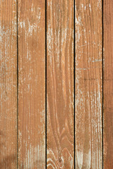 Texture of the old painted wooden plank fence.