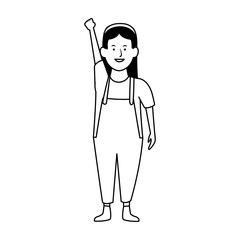 happy girl icon, flat design