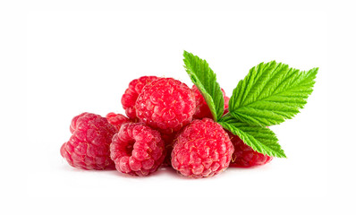 .raspberries on a white background