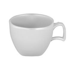 Vector illustration of ceramic dishes. Isolated realistic image of a white cup.