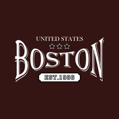 Boston - Vector illustration design for banner, t shirt graphics, fashion prints, slogan tees, stickers, cards, posters and other creative uses