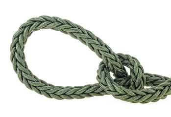 Rope knot isolated on a white background. Loop shape.