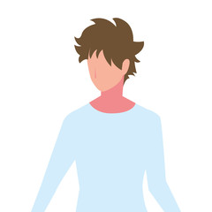 young man on white background