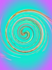 Abstract swirl texture, spiral in soft mint and pink and gold tones for printing on poster, paper, wallpaper, postcards, packaging