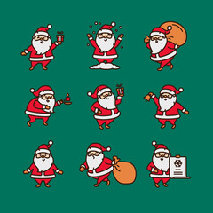 Vector Christmas characters icon set