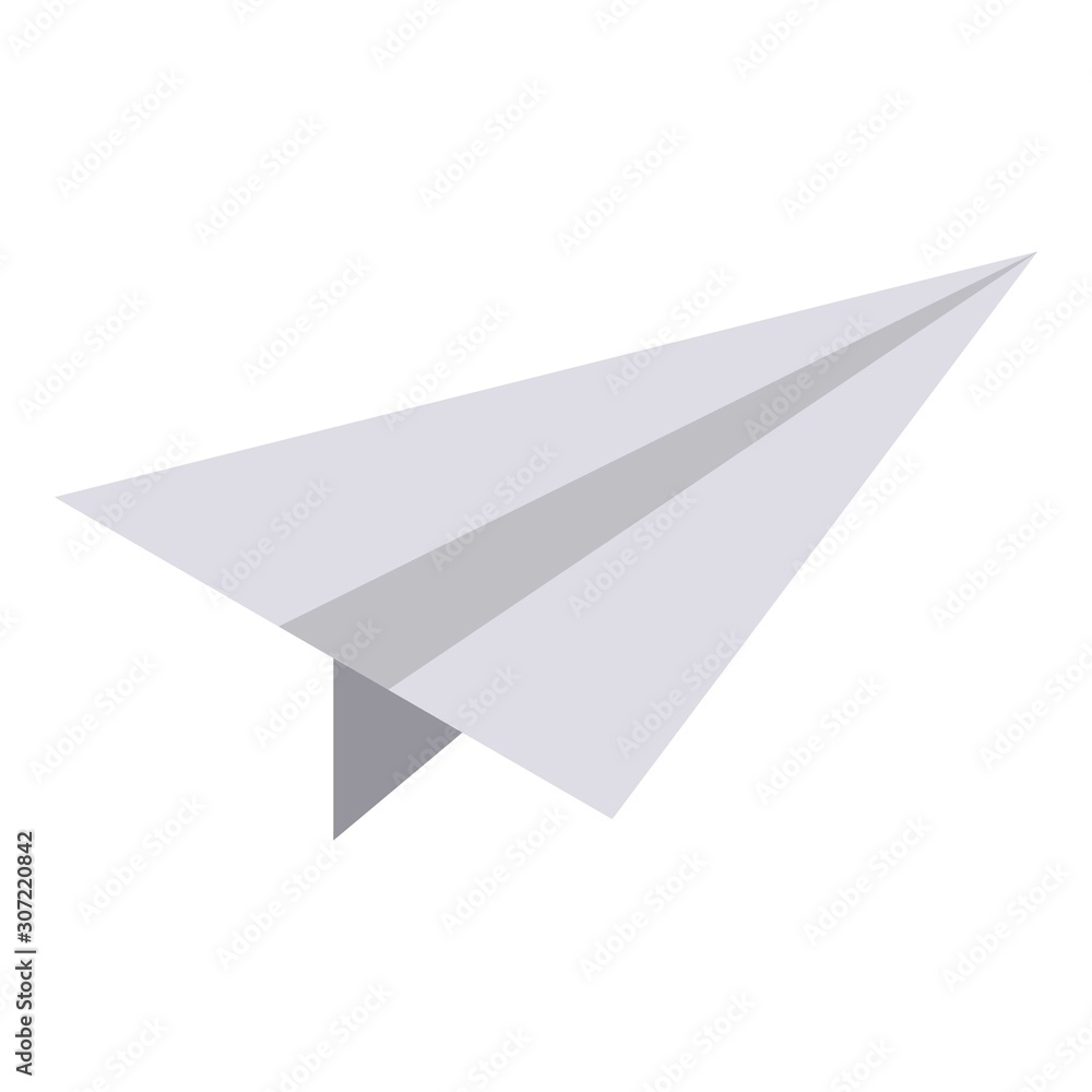 Poster paper plane icon. isometric of paper plane vector icon for web design isolated on white background