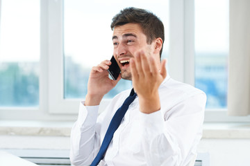 businessman talking on phone