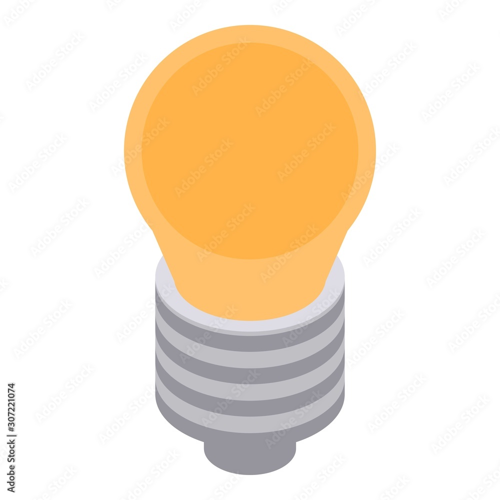 Poster bulb idea icon. isometric of bulb idea vector icon for web design isolated on white background