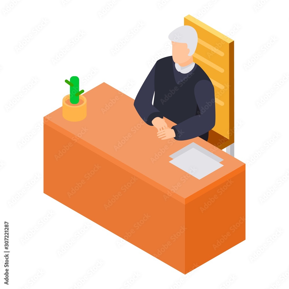 Poster tribunal judge icon. isometric of tribunal judge vector icon for web design isolated on white backgr
