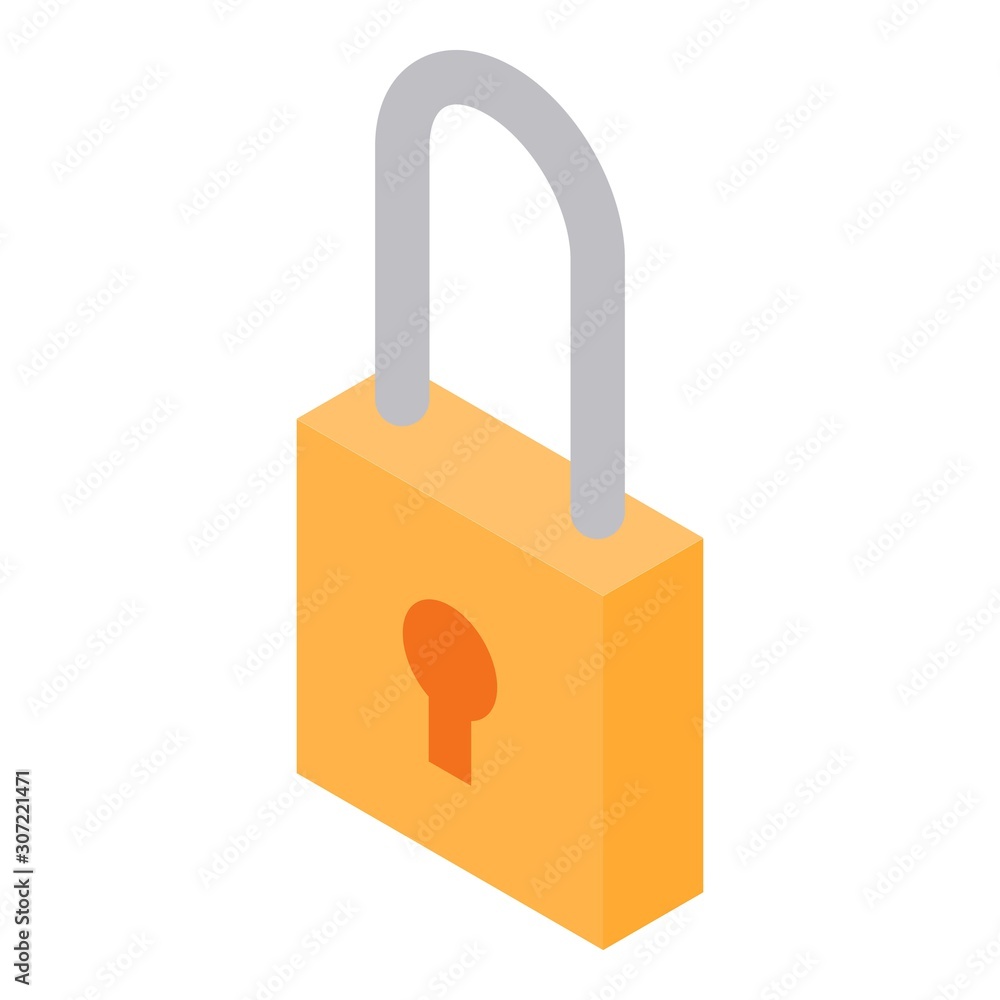 Aufkleber padlock icon. isometric of padlock vector icon for web design isolated on white background