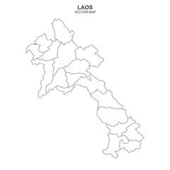 political map of Laos isolated on white background