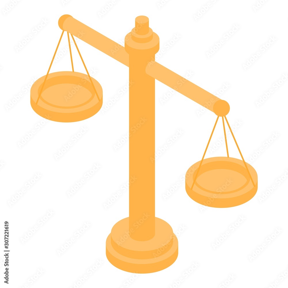 Poster balance judge icon. isometric of balance judge vector icon for web design isolated on white backgrou