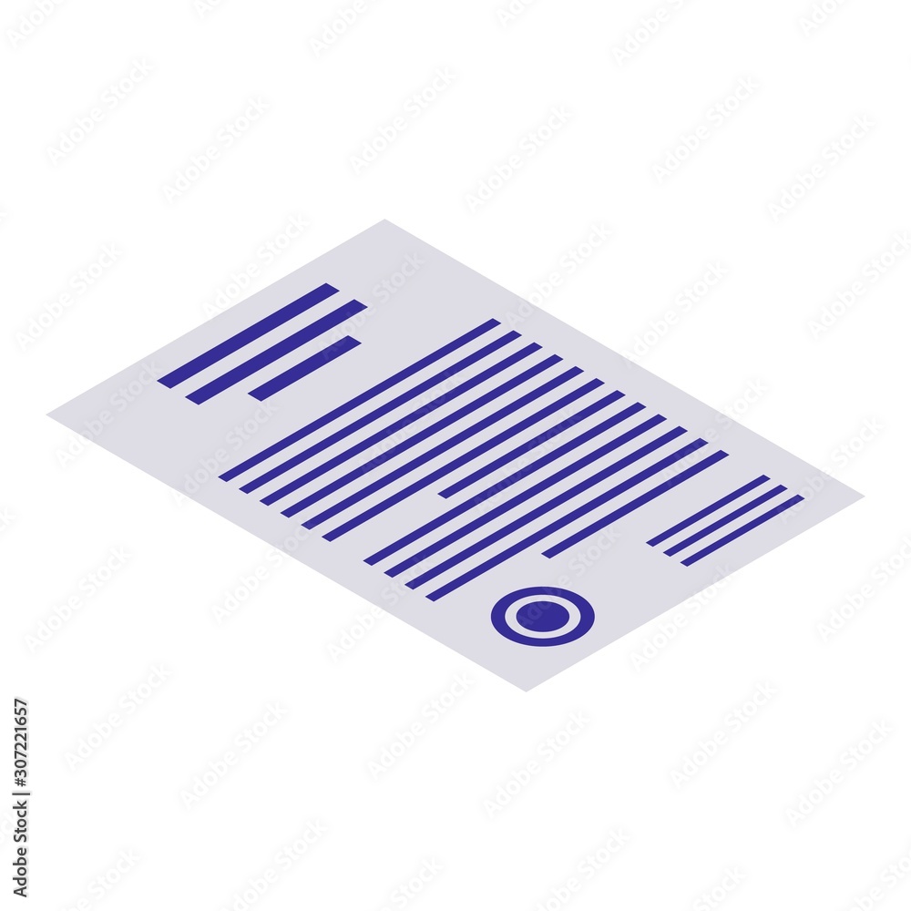 Poster paper document icon. isometric of paper document vector icon for web design isolated on white backgr