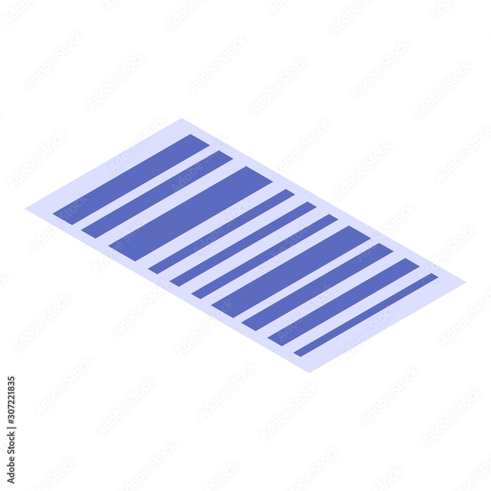 Poster bar code icon. isometric of bar code vector icon for web design isolated on white background