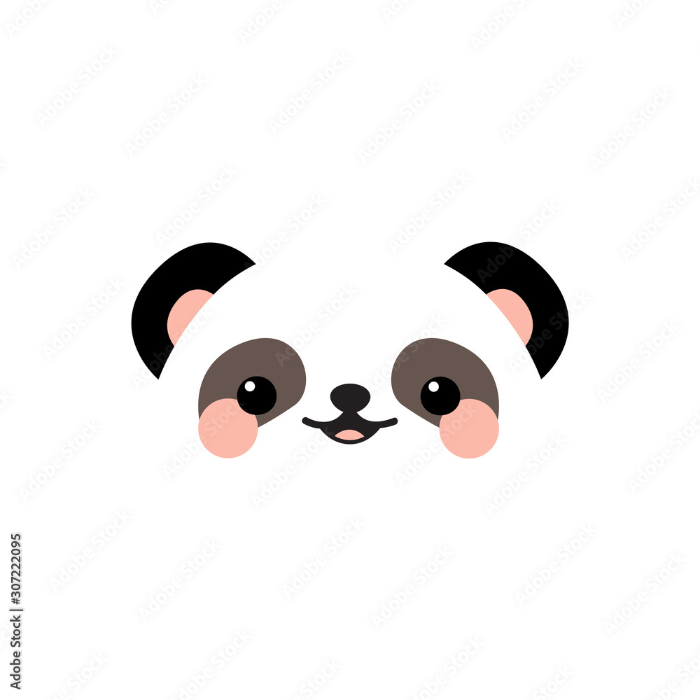 Sticker cute panda face