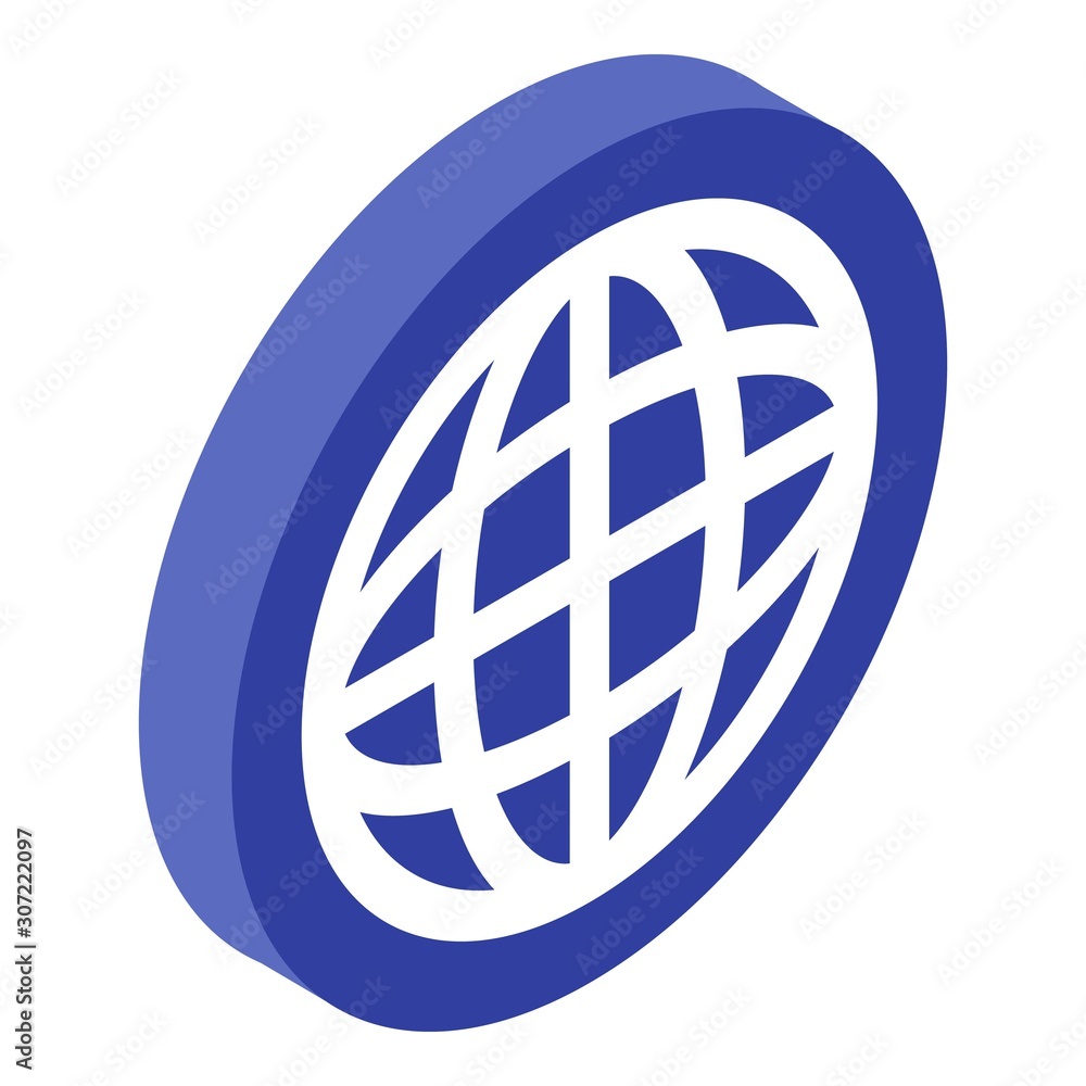 Poster global sign icon. isometric of global sign vector icon for web design isolated on white background