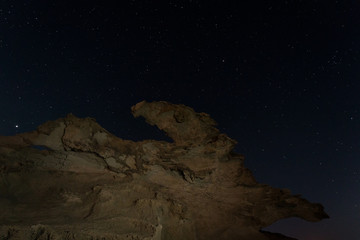 Fototapeta na wymiar Night landscape in Escullos. Natural Park of Cabo de Gata. Spain.