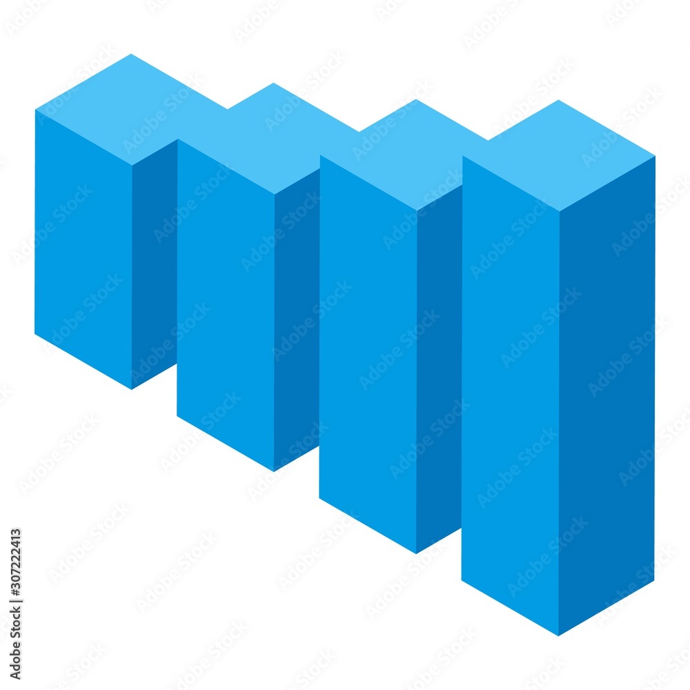 Poster blue graph bar icon. isometric of blue graph bar vector icon for web design isolated on white backgr