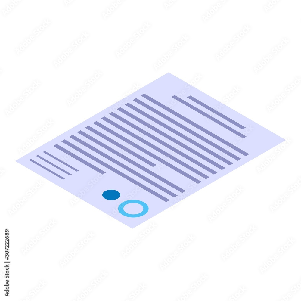 Poster contract paper icon. isometric of contract paper vector icon for web design isolated on white backgr