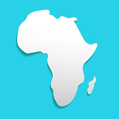 Sketch African continent banner. Typographic poster paper cut style