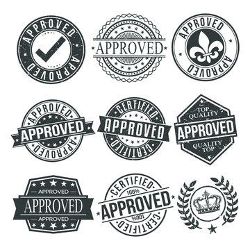 Approved Premium Original Stamp Design Vector Art Round Seal.