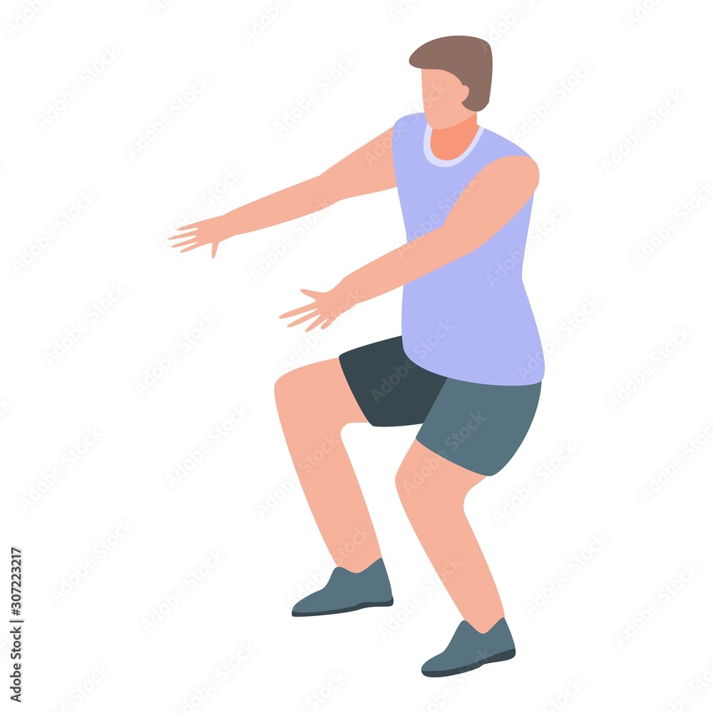 Poster man do gymnastic icon. isometric of man do gymnastic vector icon for web design isolated on white ba