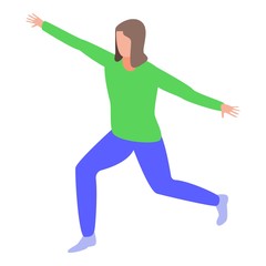 Fototapeta na wymiar Woman do morning gymnastic icon. Isometric of woman do morning gymnastic vector icon for web design isolated on white background