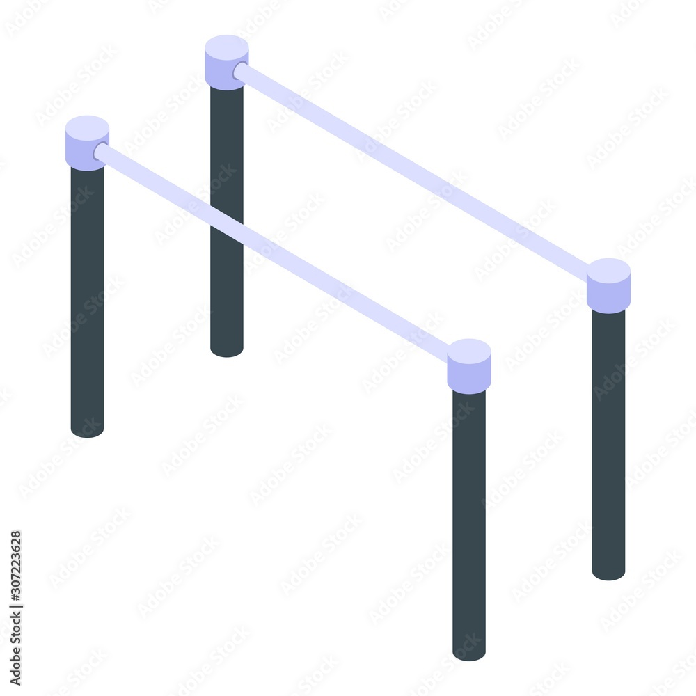 Poster parallel bars icon. isometric of parallel bars vector icon for web design isolated on white backgrou