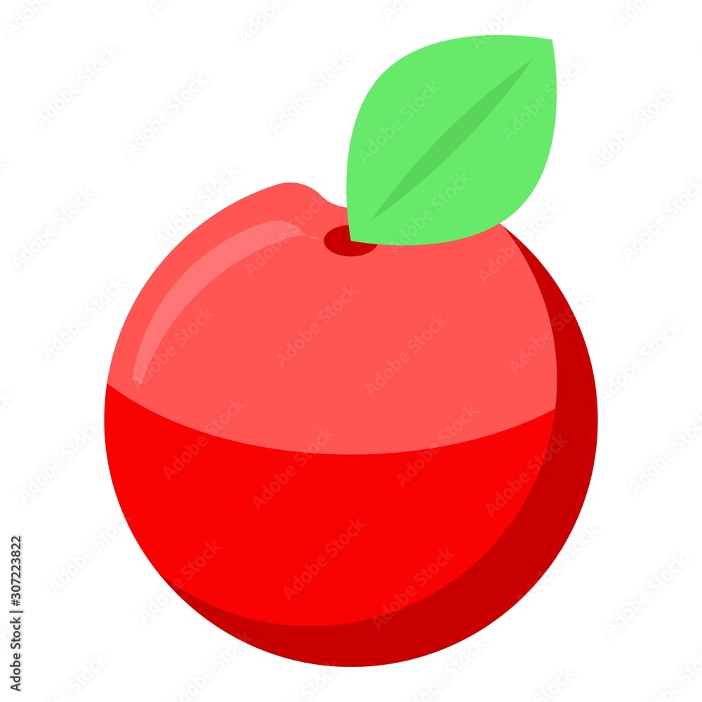 Aufkleber red apple icon. isometric of red apple vector icon for web design isolated on white background
