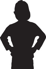 Child Jumping Shilouette isolated on white background