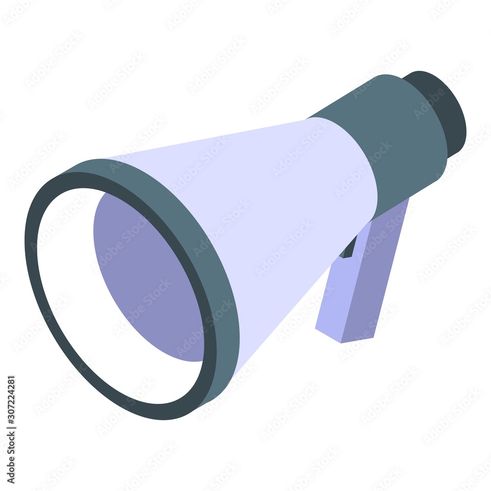 Poster megaphone icon. isometric of megaphone vector icon for web design isolated on white background