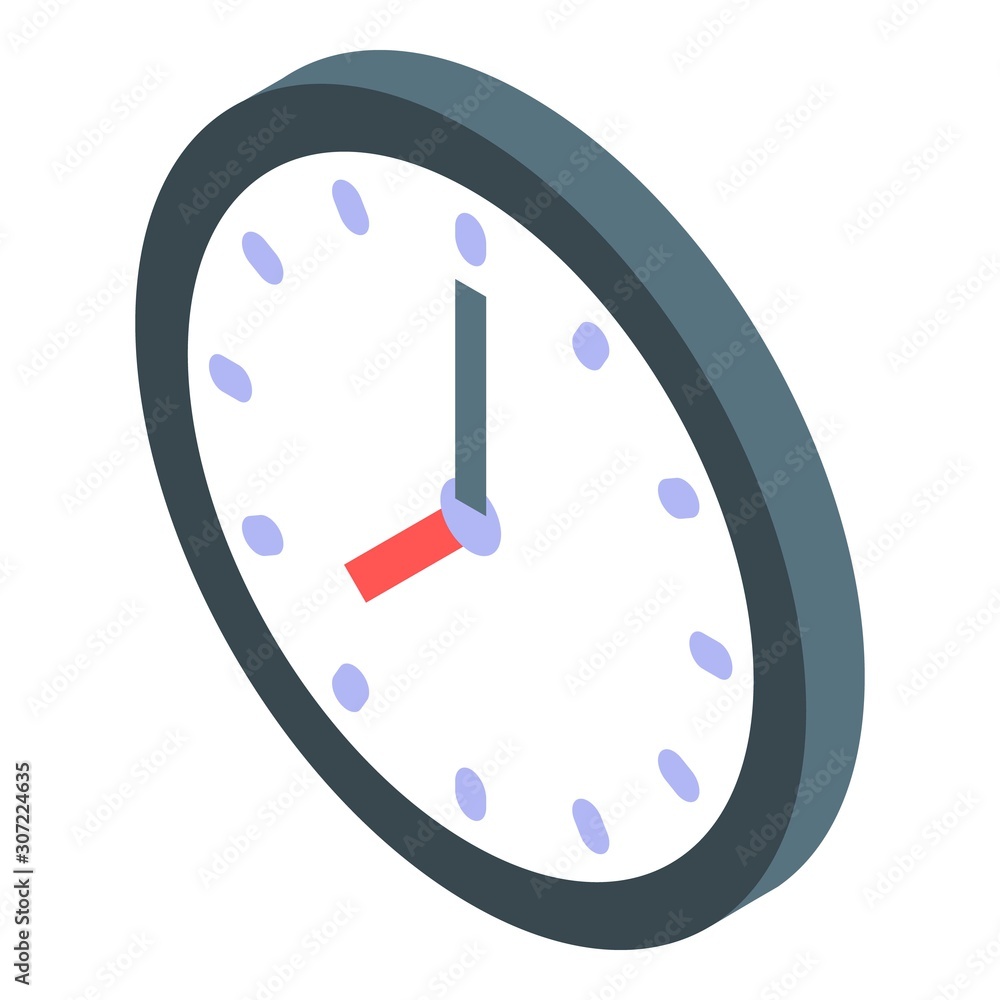 Poster wall clock icon. isometric of wall clock vector icon for web design isolated on white background