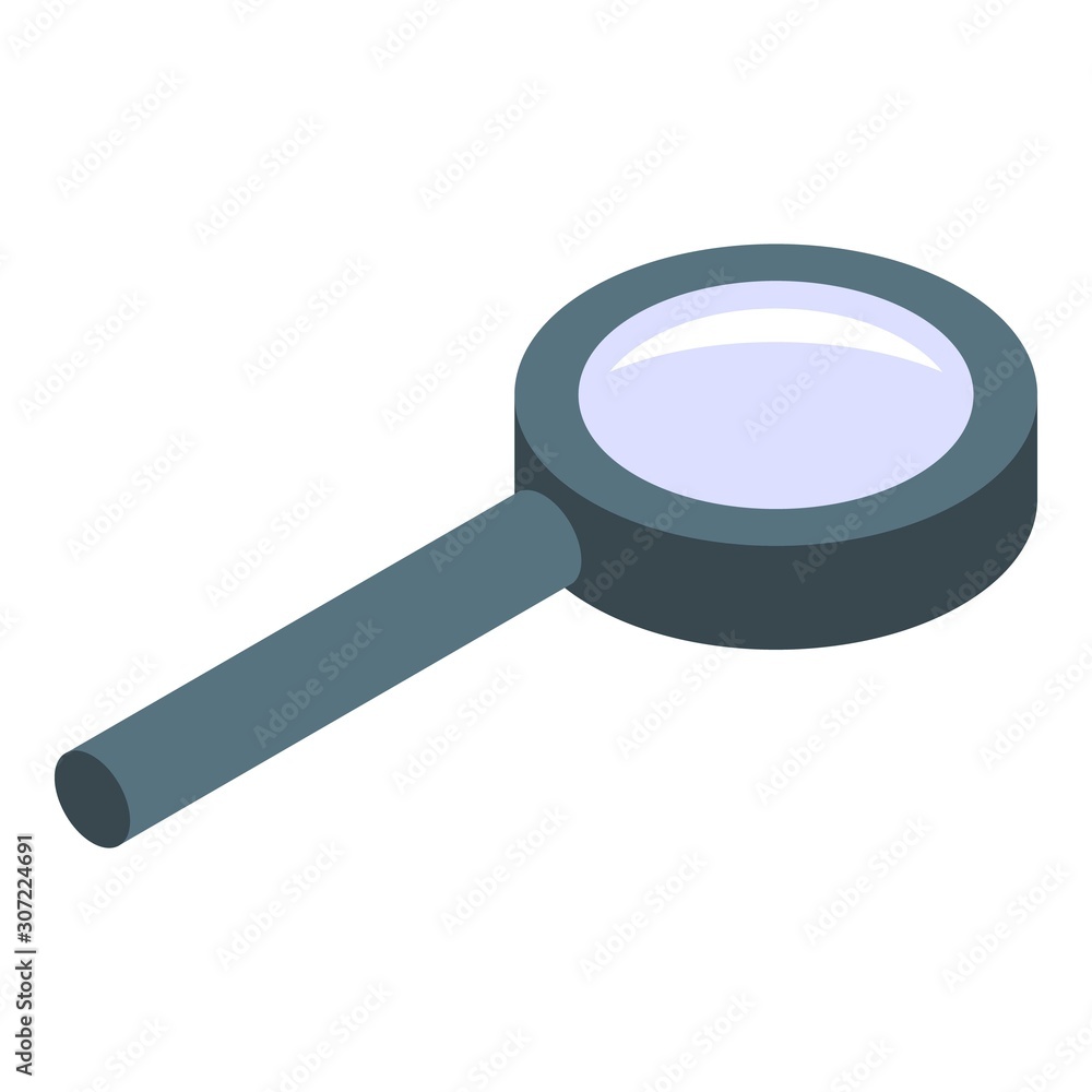 Poster toy magnifier icon. isometric of toy magnifier vector icon for web design isolated on white backgrou