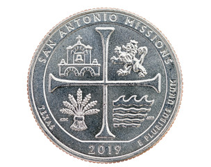 San Antonio Missions Quarter Coin