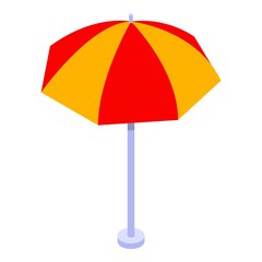 Obraz premium Beach umbrella icon. Isometric of beach umbrella vector icon for web design isolated on white background