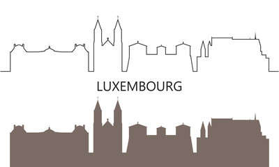 Luxembourg logo. Isolated Luxembourg architecture on white background